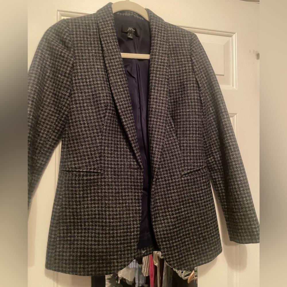 J. Crew Gray Tweed Schoolboy Blazer